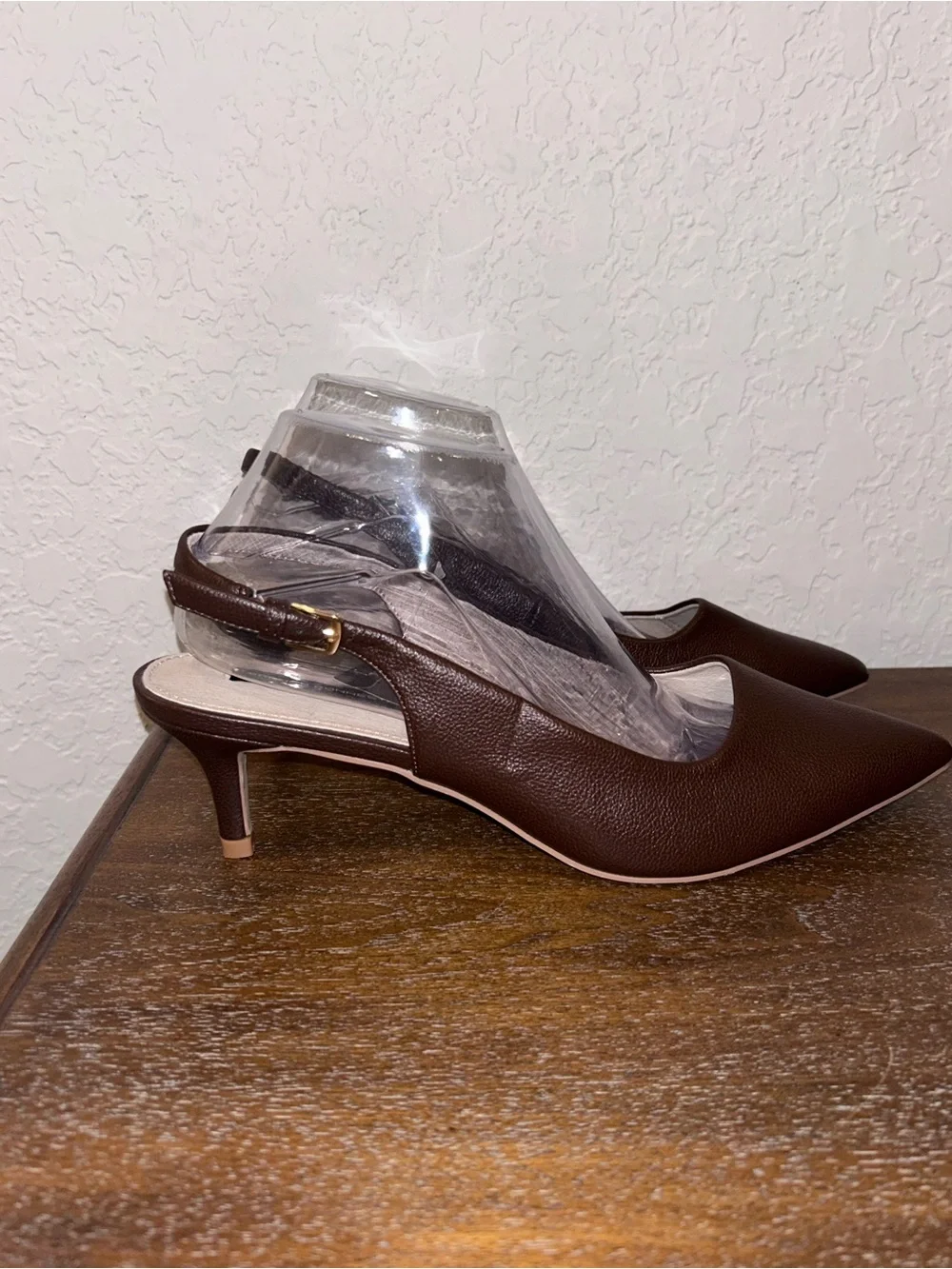French Connection Quinn Slingback Pointed Kitten Heel Shoes